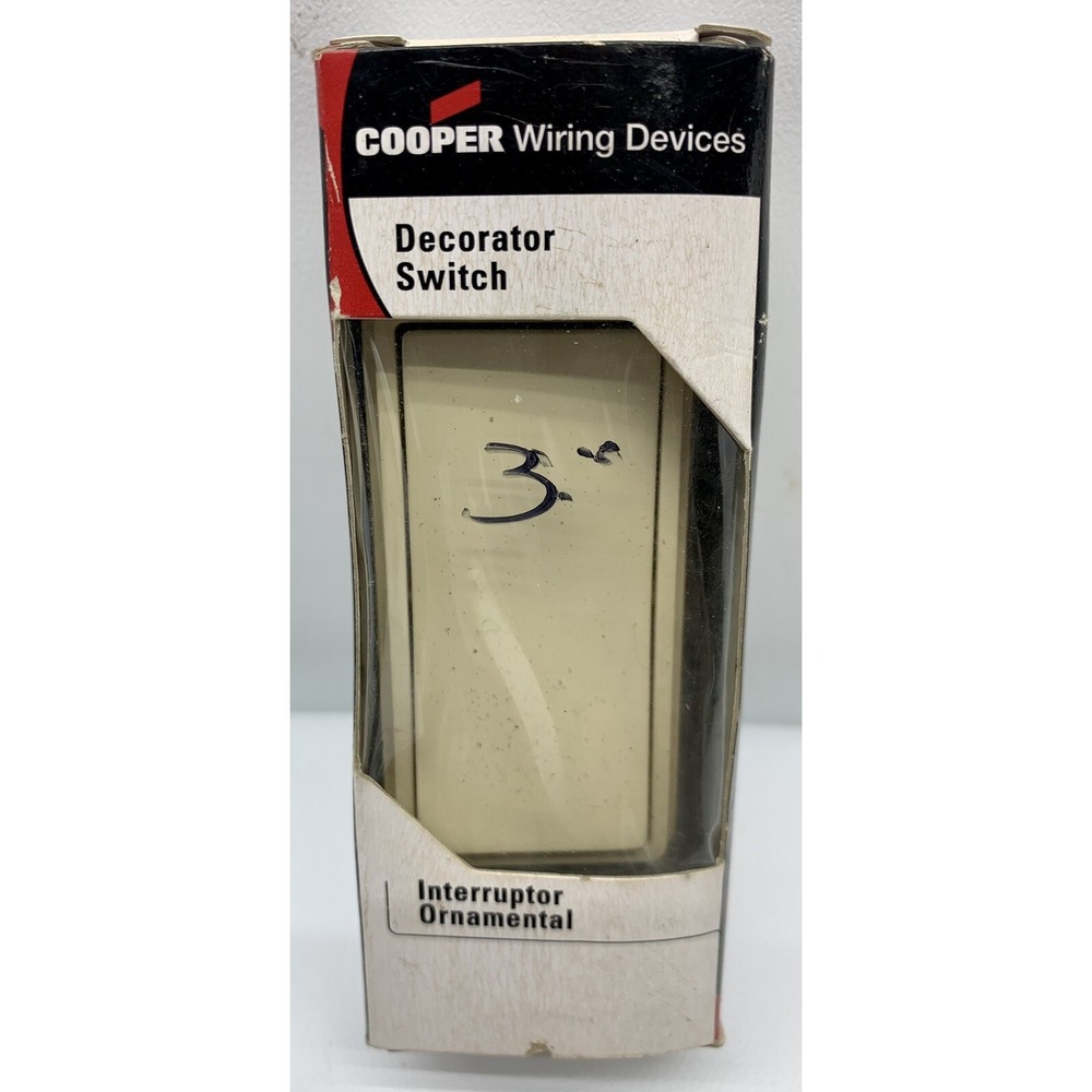 Cooper Wiring NOM 426  7501V-BOX 1P IVORY QUIET ROCKER DECORATOR SWITCH  (LS1)